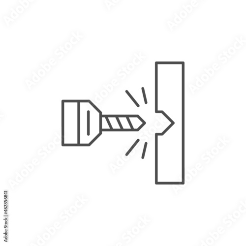 Drilling process line outline icon