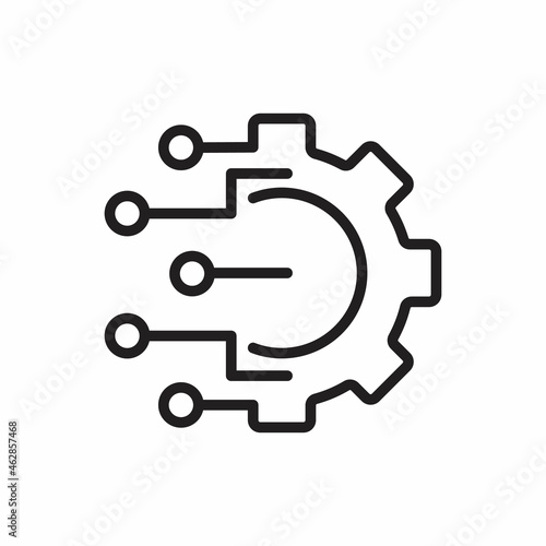 Digital technology gear icon concept isolated on white background