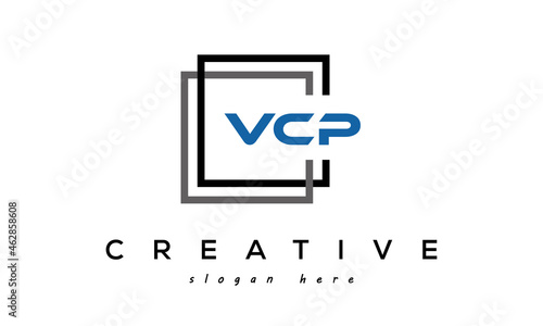 creative initial Three letters VCP square logo design concept vector	 photo