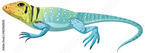 Collard Lizard in cartoon style isolated on white background