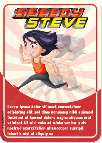 Character game card template with word Speedy Sam