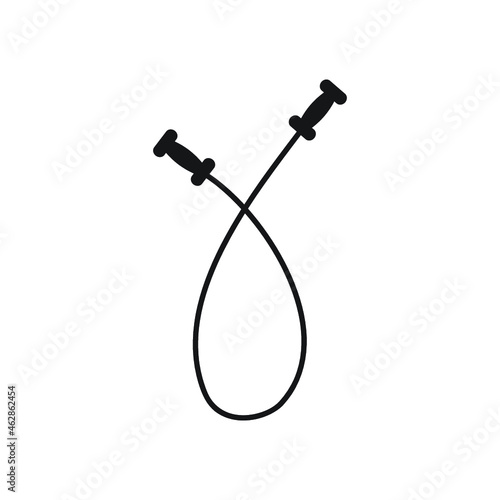 The skipping rope icon. Jumping-rope symbol.