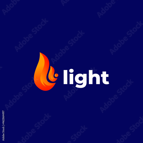 flame gradient vector logo template