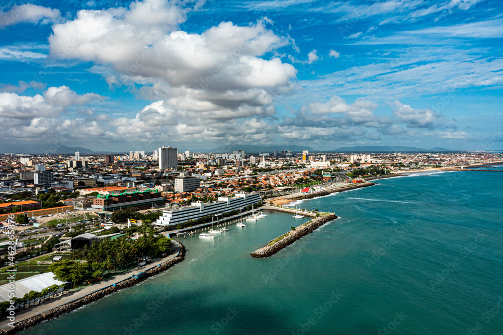 Aerial view of the city of Fortaleza. Beach cities. 