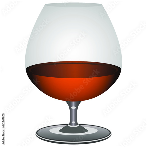 brandy glass on white background vector