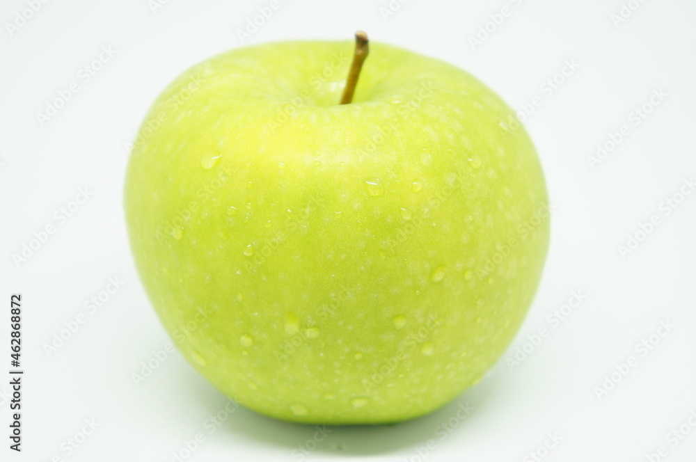 green apple slice apple berry fruit isolated white background