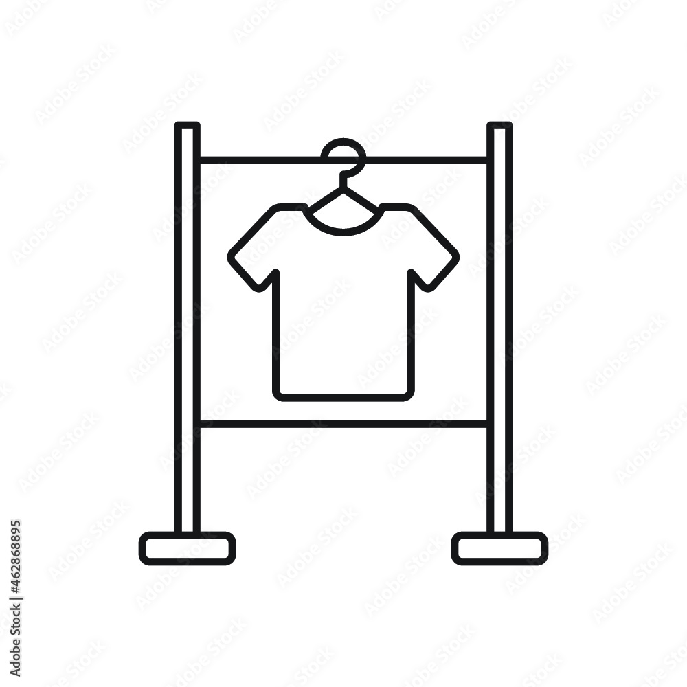 Shirt on rack icon. Simple line Shirt on rack icon. Simple line