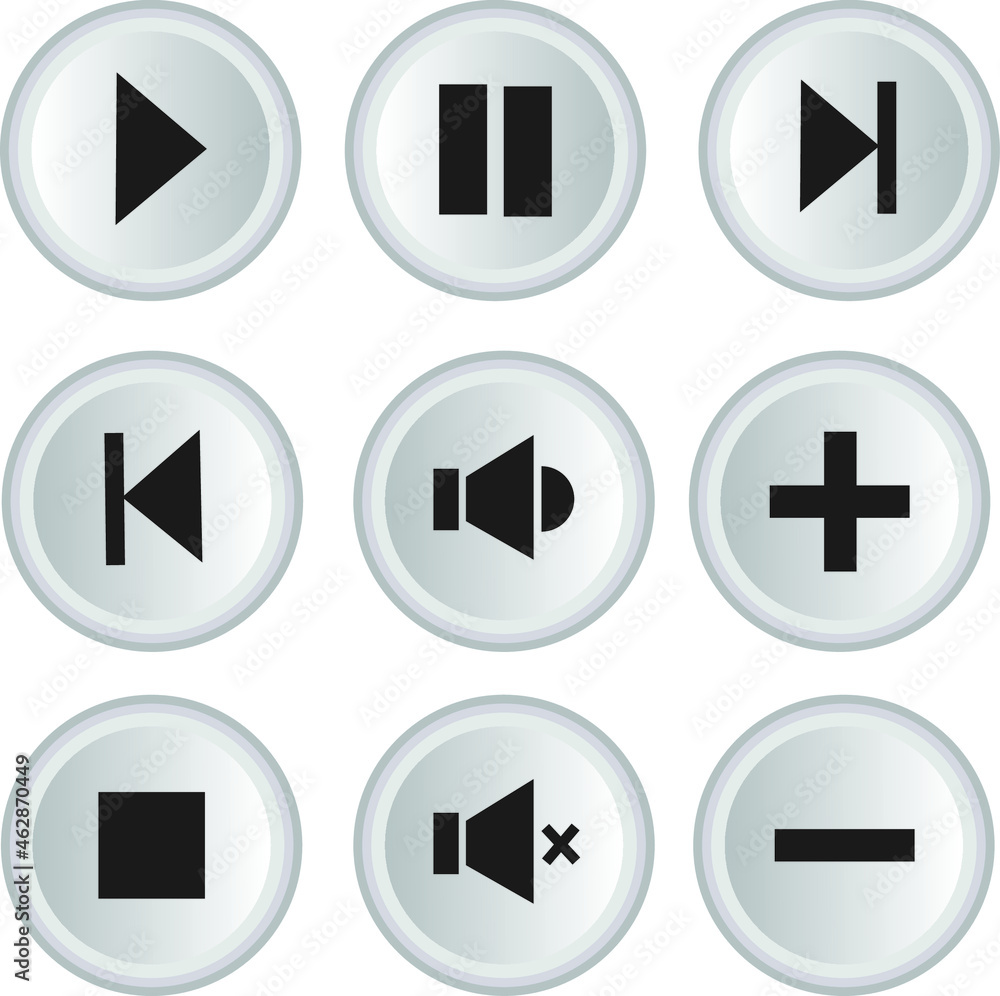 music player 3d button flat design illustration icon symbol music player 3d button flat design illustration icon symbol