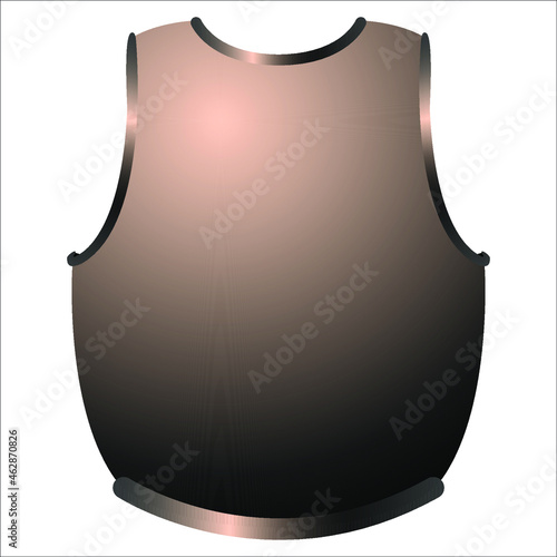 old iron cuirass of the pirate on white background vector