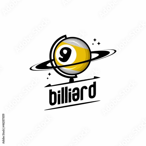 billiard logo illustration vector, planet globe