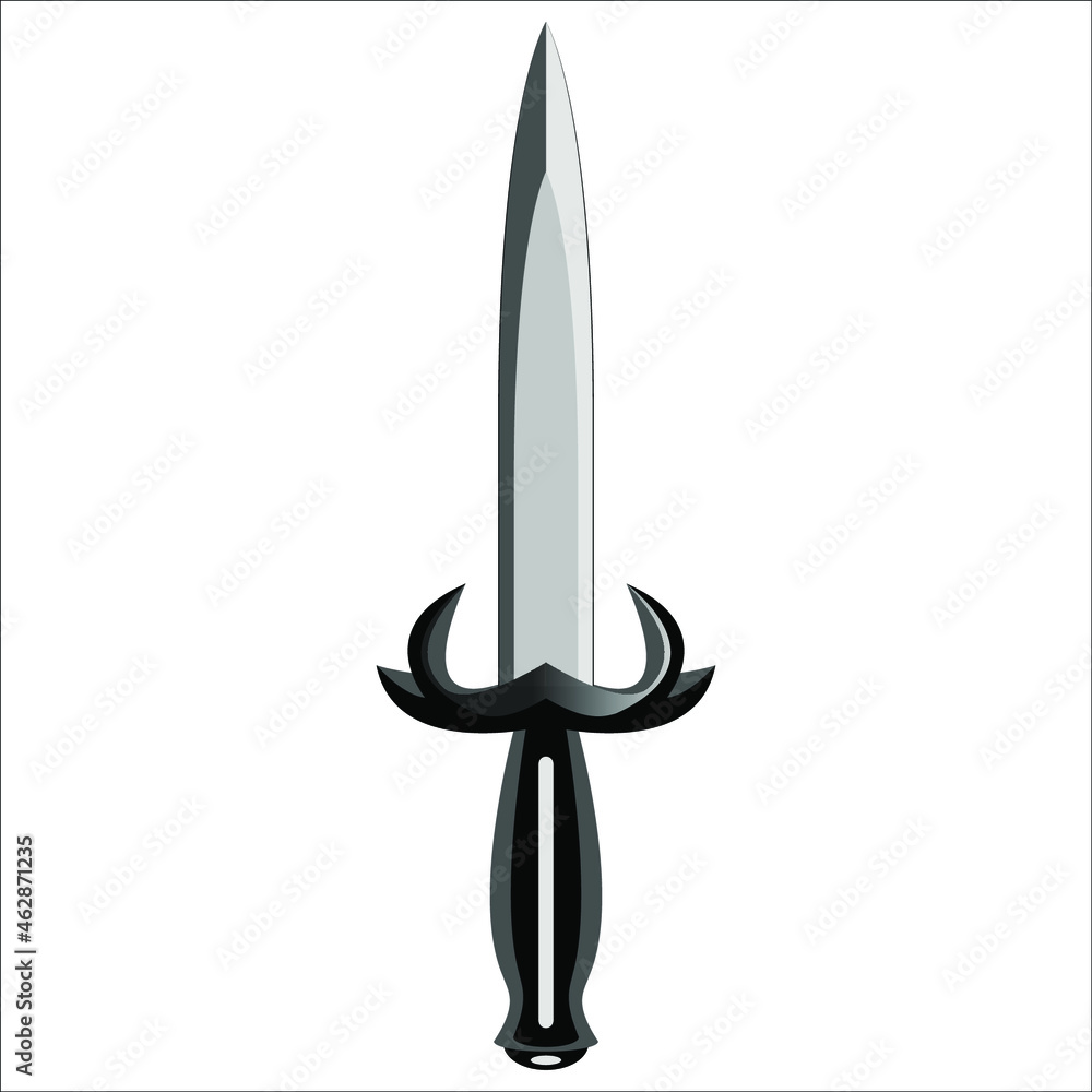 old iron dagger on a white background vector old iron dagger on a white background vector