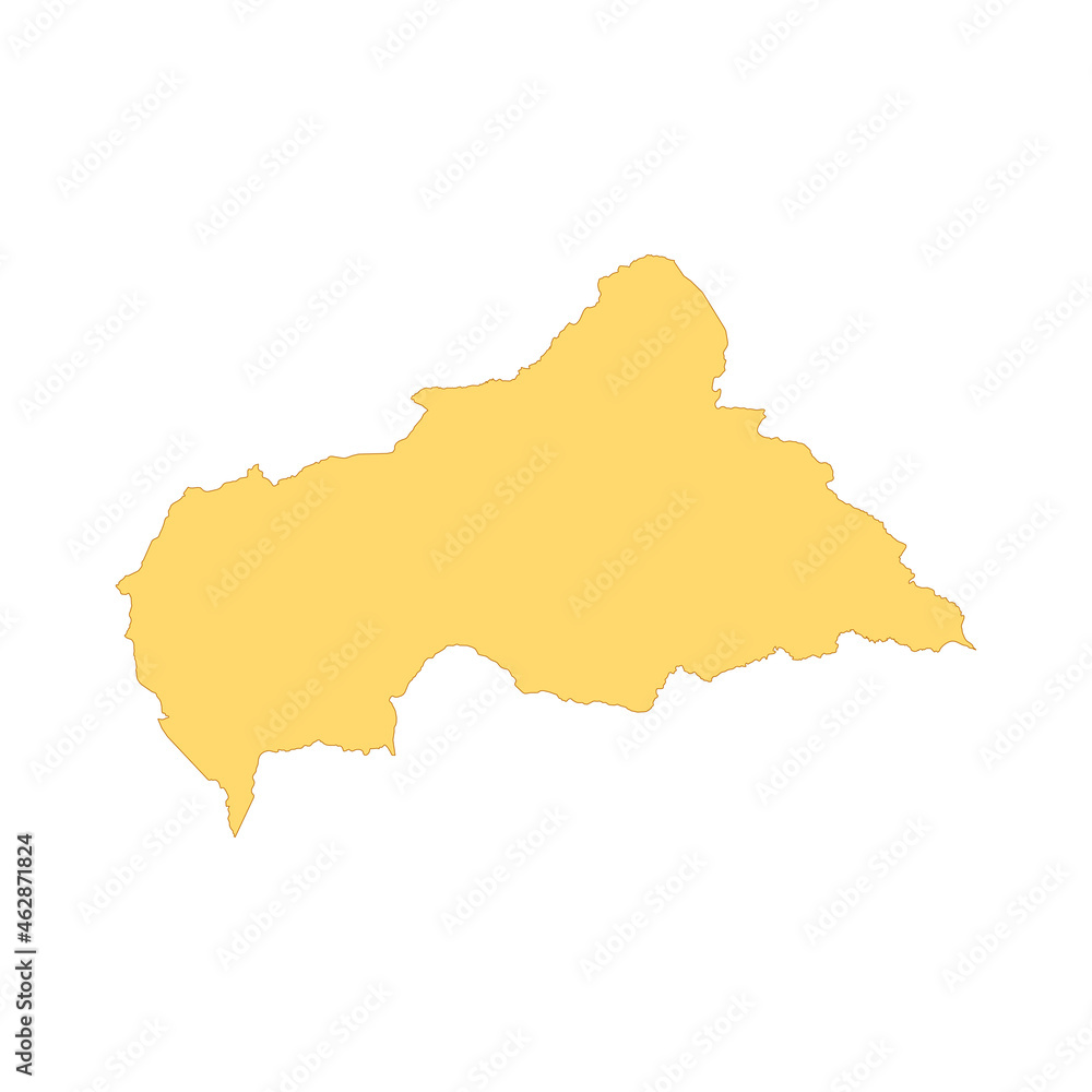 Obraz premium Central African Republic map color line element. Border of the country.