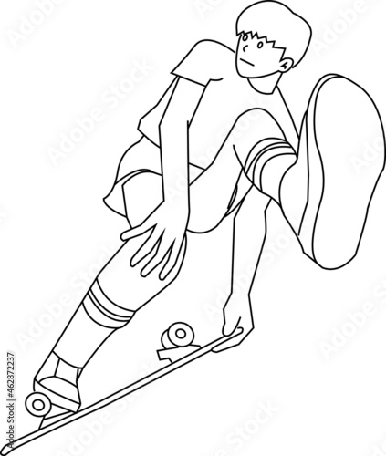 skateboarder design illustration line art