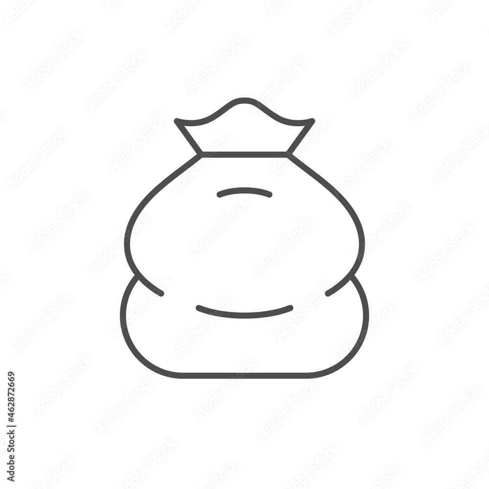 Textile sack line outline icon Textile sack line outline icon