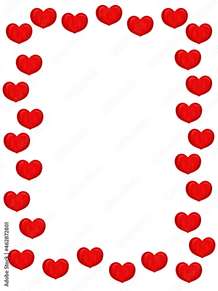 Digital image of a frame with hearts. Digital image of a frame with hearts.