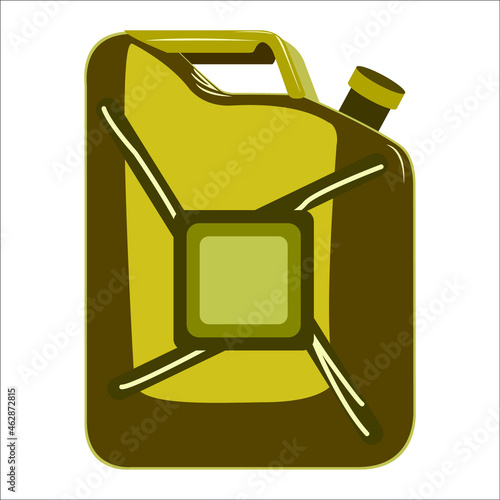 iron canister for fuel on white background vector