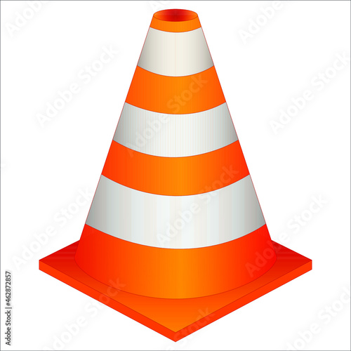 orange traffic cone for barrier isolated on white background
