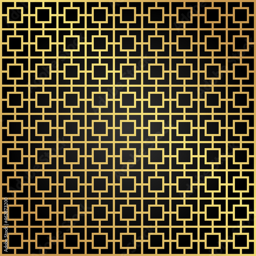 golden seamless ornamental pattern on black -1