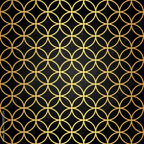 golden seamless ornamental pattern on black -1