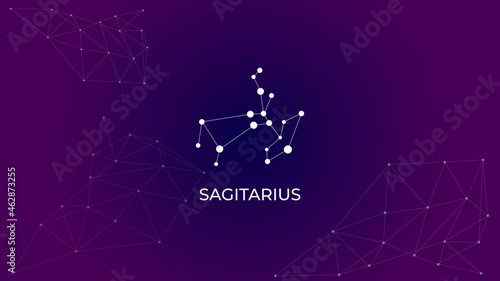 Abstract Zodiac constellation background. Sagittarius zodiac sign