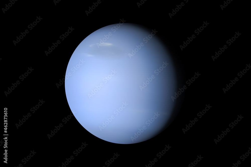 Neptune Planet isolated in black.
