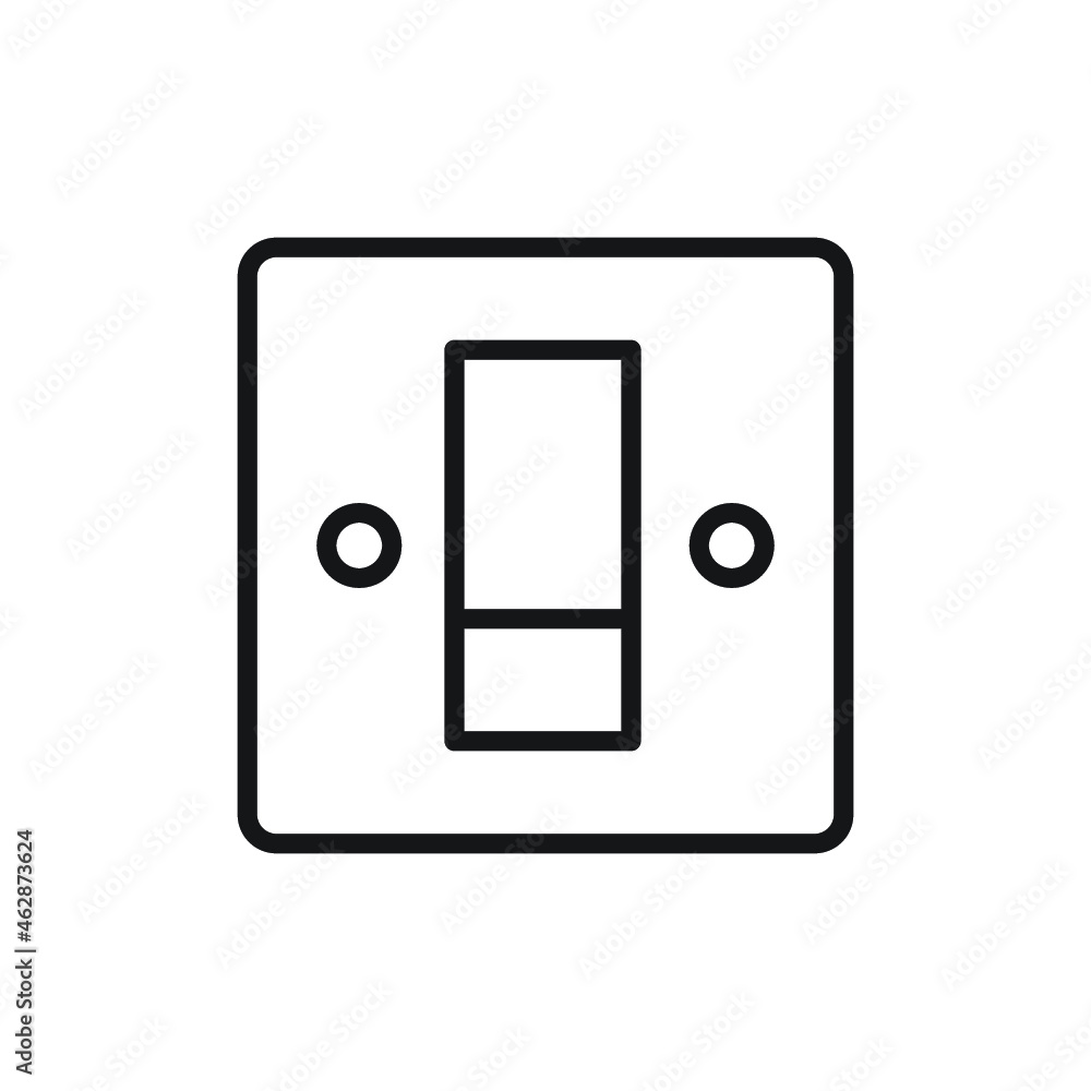 Electric switch icon in thin outline style. Electric switch icon in thin outline style.