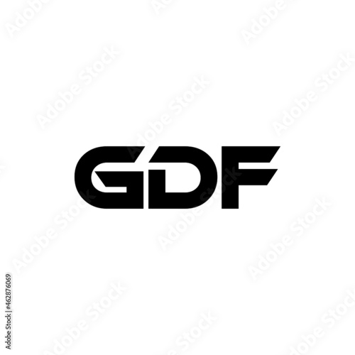 GDF letter logo design with white background in illustrator, vector logo modern alphabet font overlap style. calligraphy designs for logo, Poster, Invitation, etc.