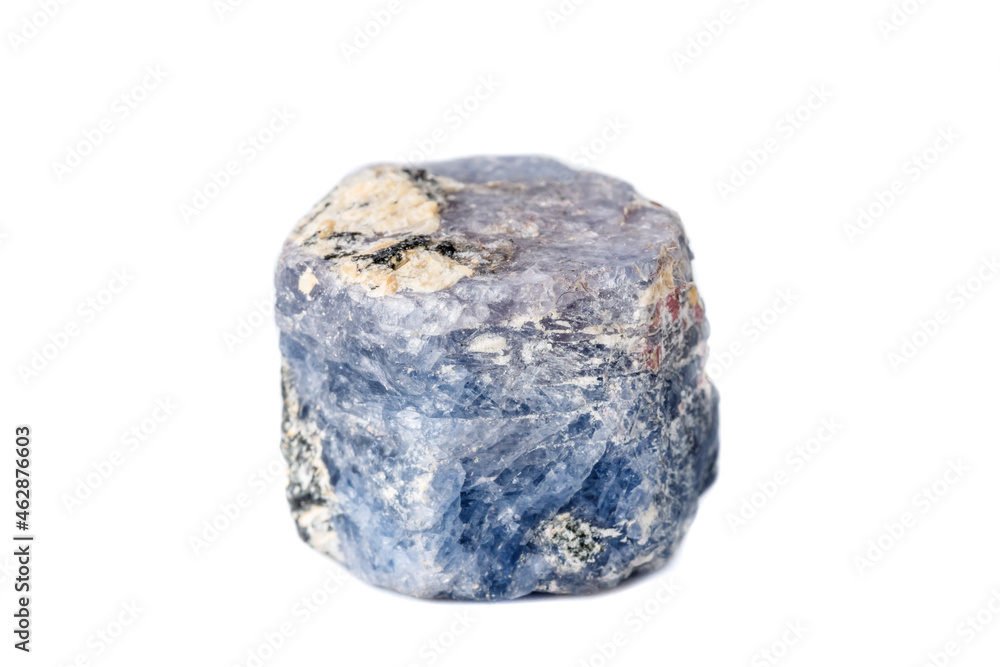 Macro Sapphire mineral on white background Macro Sapphire mineral on white background