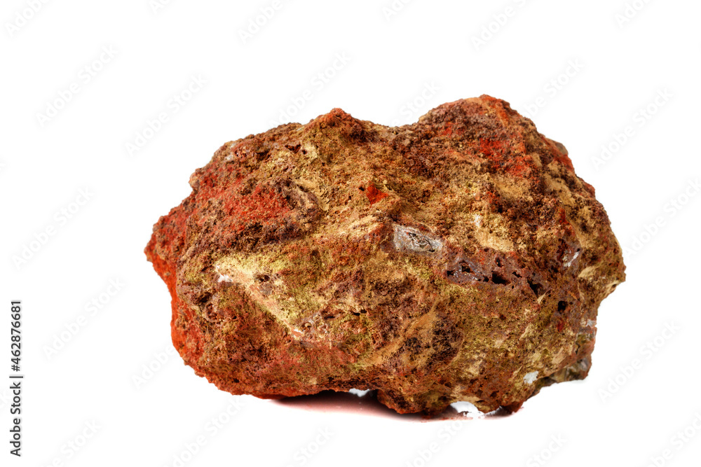 Macro mineral stone Adamite on a white background Macro mineral stone Adamite on a white background
