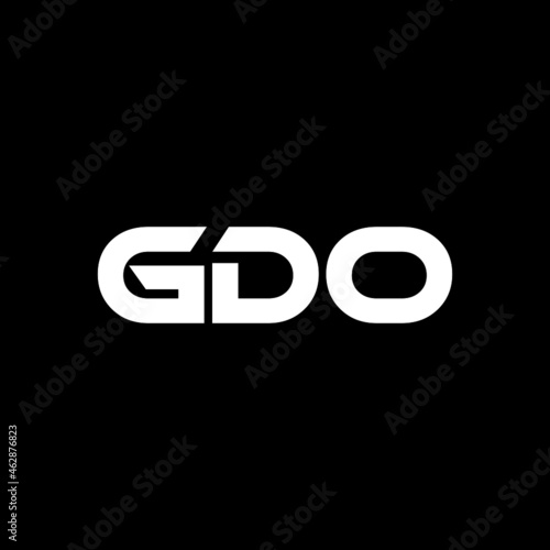 GDO letter logo design with black background in illustrator, vector logo modern alphabet font overlap style. calligraphy designs for logo, Poster, Invitation, etc.