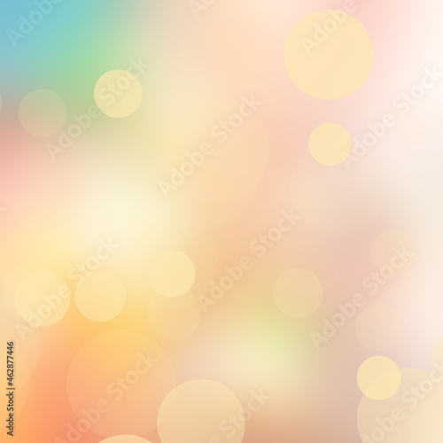 Abstract blur multicolored background with bokeh. Pastel soft colours. Free space for text