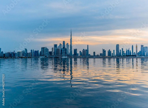 Waterfront view of Dubai Skyline