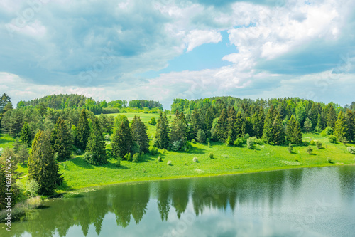 Fototapeta Naklejka Na Ścianę i Meble -  stańczyki jezioro plaża las łąki pola warmia mazury warmińsko-mazurskie