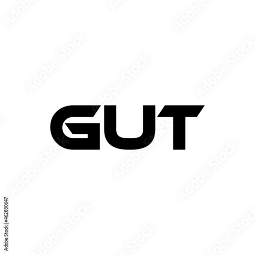 GUT letter logo design with white background in illustrator, vector logo modern alphabet font overlap style. calligraphy designs for logo, Poster, Invitation, etc.