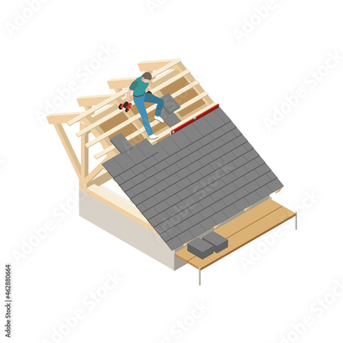 Roofing Isometric Icon