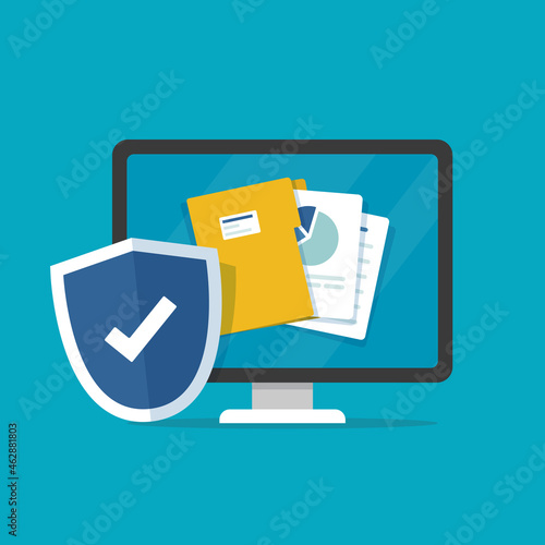 Secure confidential document online access with private lock,electronic safety doc data padlock symbol