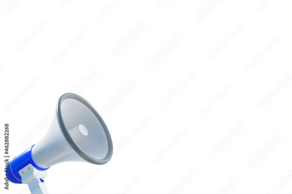 Megaphone with copy space on white background