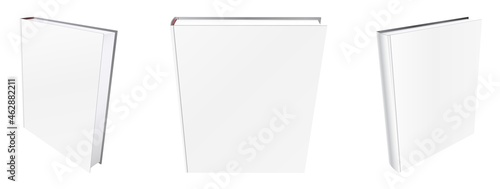 Vector book mockup with blank cover, template illustration