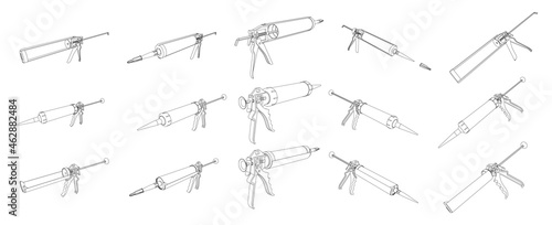 Vector caulking gun a tool for silicone tube