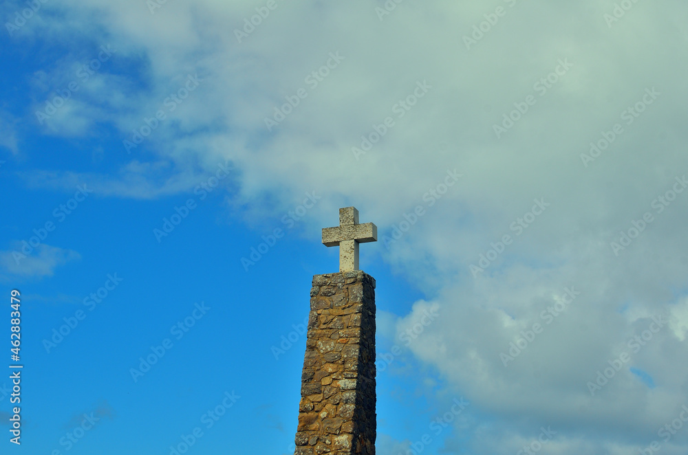 Memorial Cross at the Site of Cabo da Roca near Sintra Portugal, the Westernmost Point of Europe Memorial Cross at the Site of Cabo da Roca near Sintra Portugal, the Westernmost Point of Europe