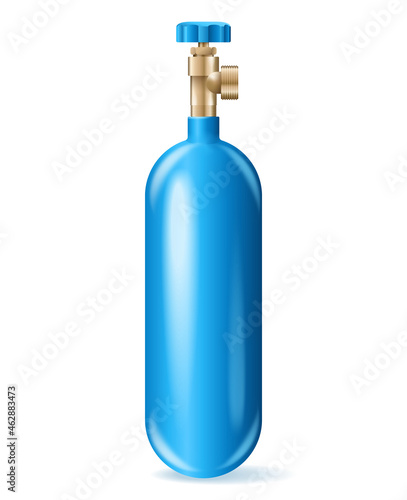 Oxygen tank - blue high pressure gas container