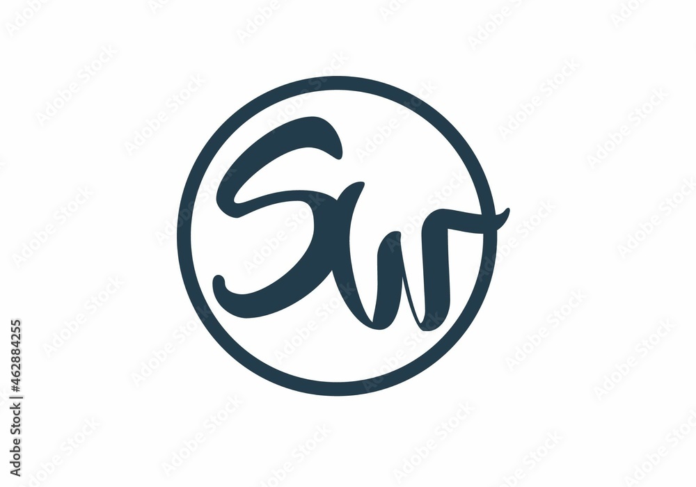 Initial letter SW in circle shape