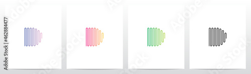 Sound Wave Lines Letter Logo Design D