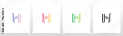 Sound Wave Lines Letter Logo Design H