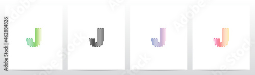 Sound Wave Lines Letter Logo Design J