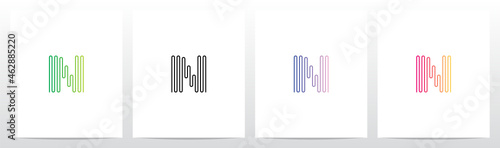 Sound Wave Lines Letter Logo Design N