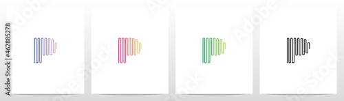 Sound Wave Lines Letter Logo Design P