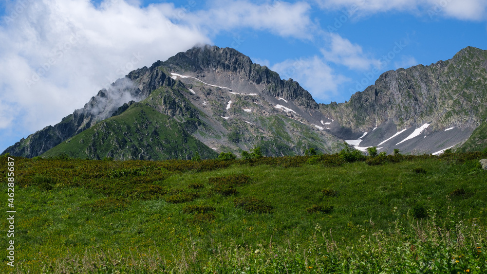 Mountain in Chugush National Park in Krasna Polyana, Sochi, Russia