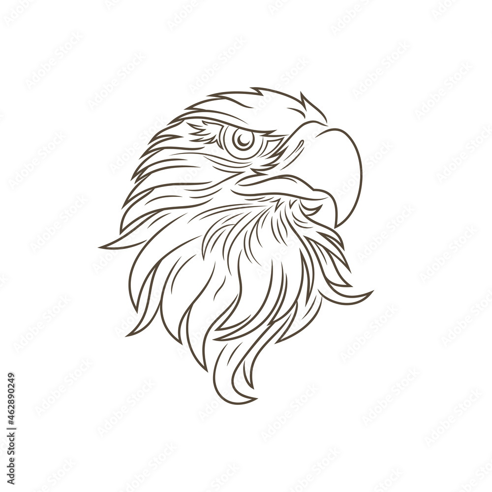 Obraz premium Eagle head vector image