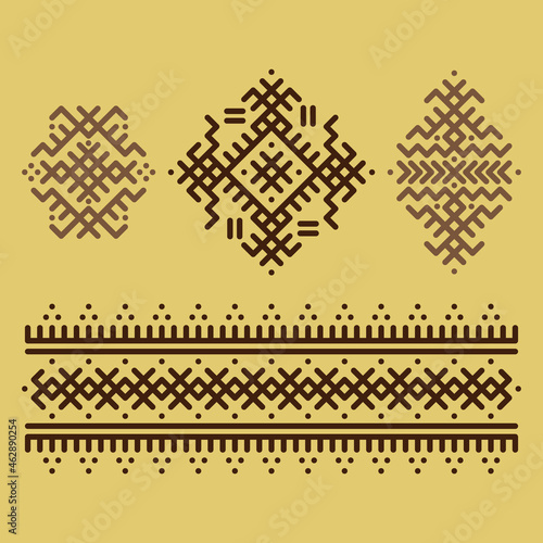 Vector image of traditional Berber tattoos